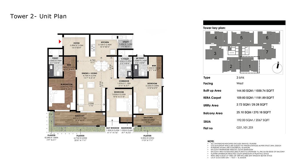 Mana Skanda 3 BHK Floorplan